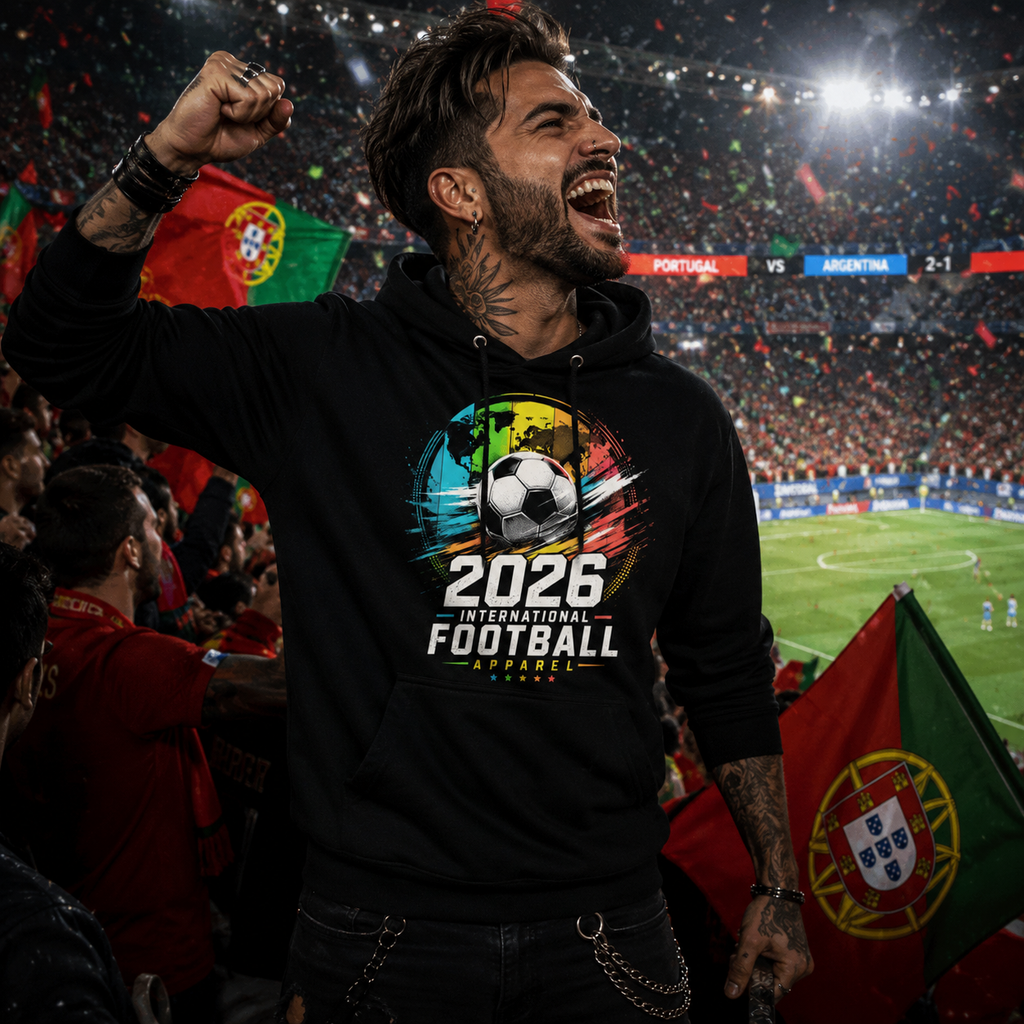 football soccer hoodie, soccer fan hoodie, football fan sweatshirt, international football hoodie, goal graphic hoodie, match day hoodie, world cup inspired hoodie, colorful soccer design, football supporter hoodie, soccer lover gift, sporty streetwear hoodie, pouch pocket hoodie, warm hood sweatshirt, unisex football hoodie, Merloan soccer hoodie