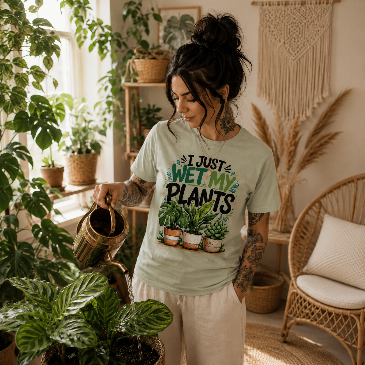 I Just Wet My Plants T-shirt, funny plant shirt, plant watering pun T-shirt, plant lover graphic tee, houseplant lover shirt, plant addict T-shirt, gardening humor shirt, potted plant graphic tee, funny gardener gift, indoor plant shirt, botanical quote T-shirt, plant parent gift, plant mom shirt, plant dad shirt, houseplant addict tee, green thumb T-shirt, quirky gardening shirt, botanical lifestyle clothing, retro plant graphic tee, heavyweight cotton T-shirt, garment-dyed unisex tee, relaxed fit plant sh