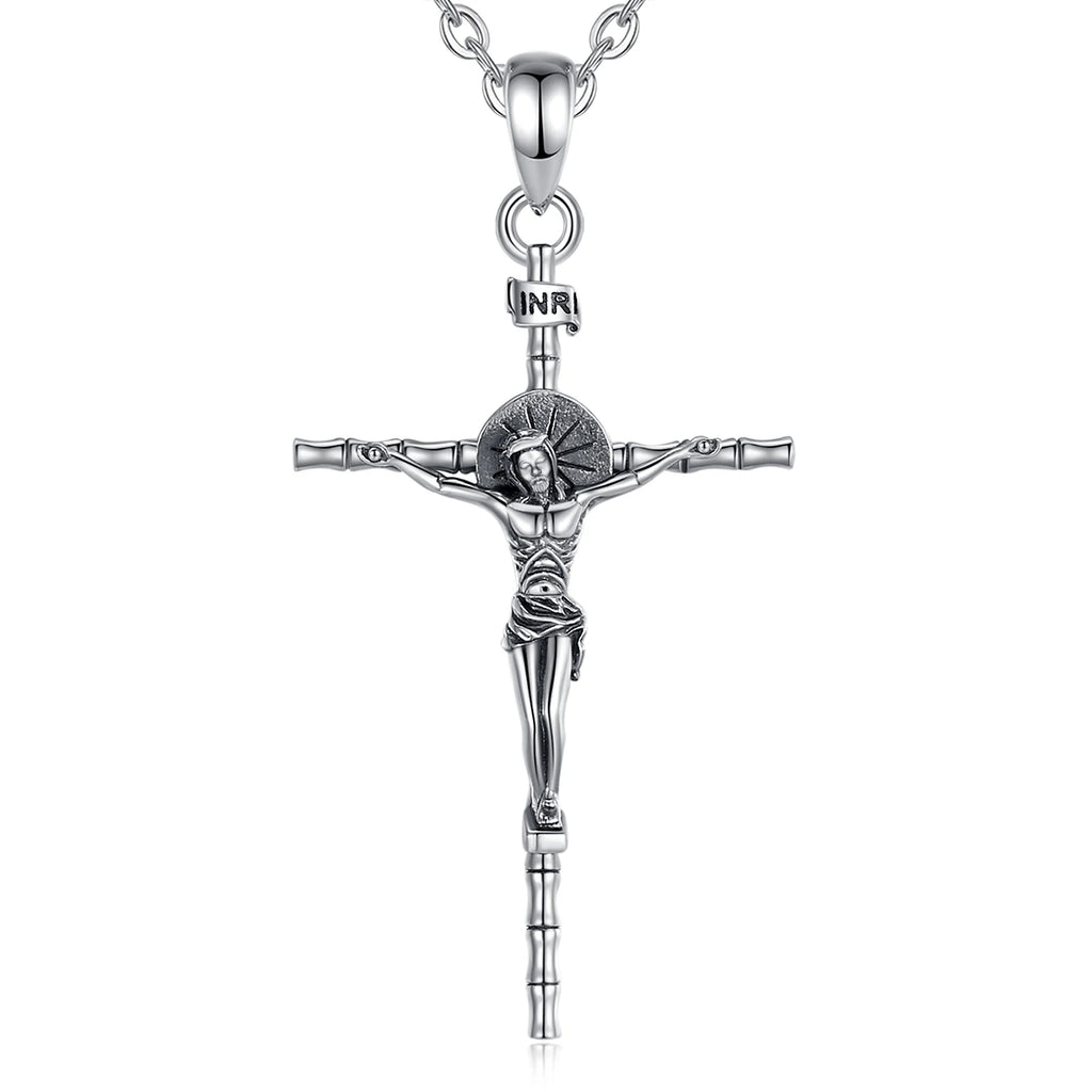925 Sterling Silver Crucifix Necklace – Jesus Cross Pendant