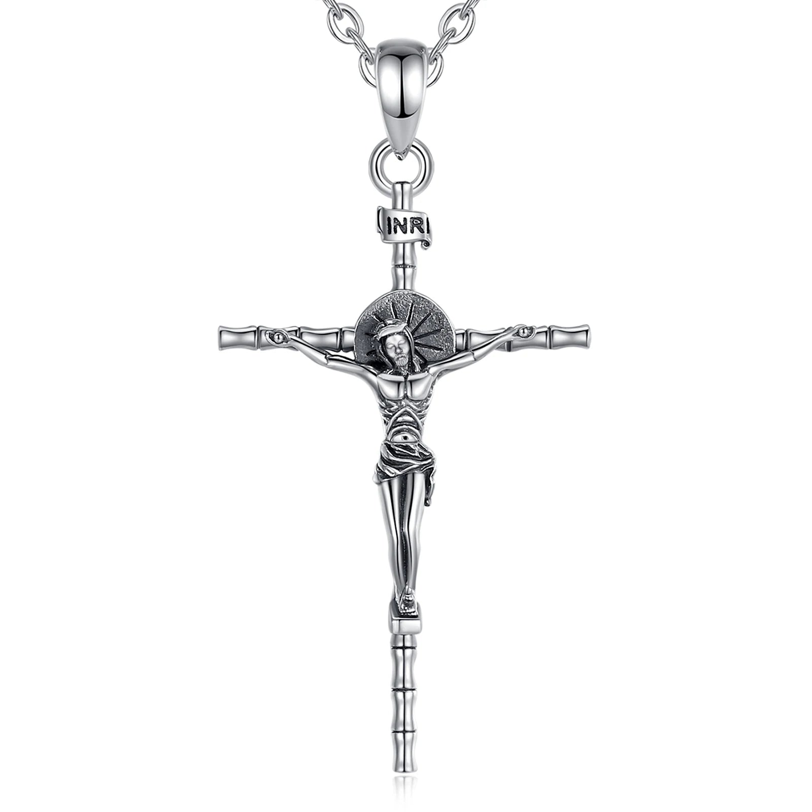 925 Sterling Silver Crucifix Necklace – Jesus Cross Pendant