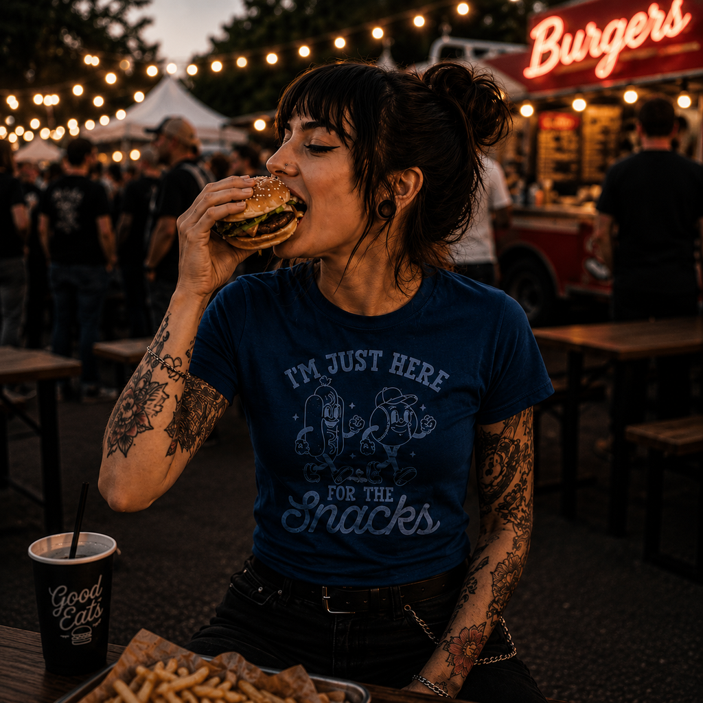 Snack time meets statement style with this funny T-Shirt, a soft garment-dyed heavyweight cotton tee for food lovers and party moods.
