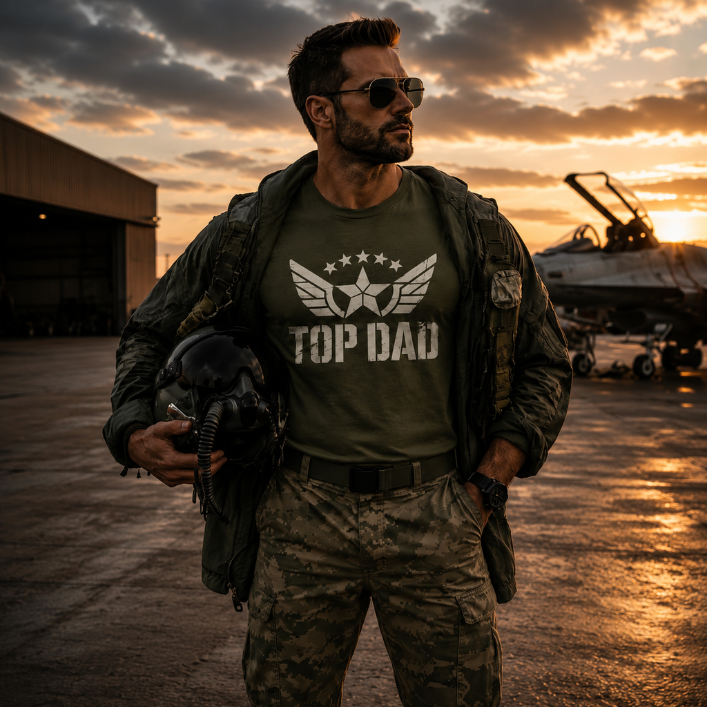 Top Dad t-shirt, military dad shirt, pilot dad t-shirt, aviation father gift, fighter jet shirt, tactical dad apparel, air force inspired tee, dad graphic t-shirt, military aviation shirt, veteran dad gift, patriotic father shirt, pilot graphic tee, army dad clothing, father’s day military gift, aviation enthusiast shirt, tactical graphic t-shirt, military style tee, best dad shirt, aircraft lover gift, masculine dad t-shirt