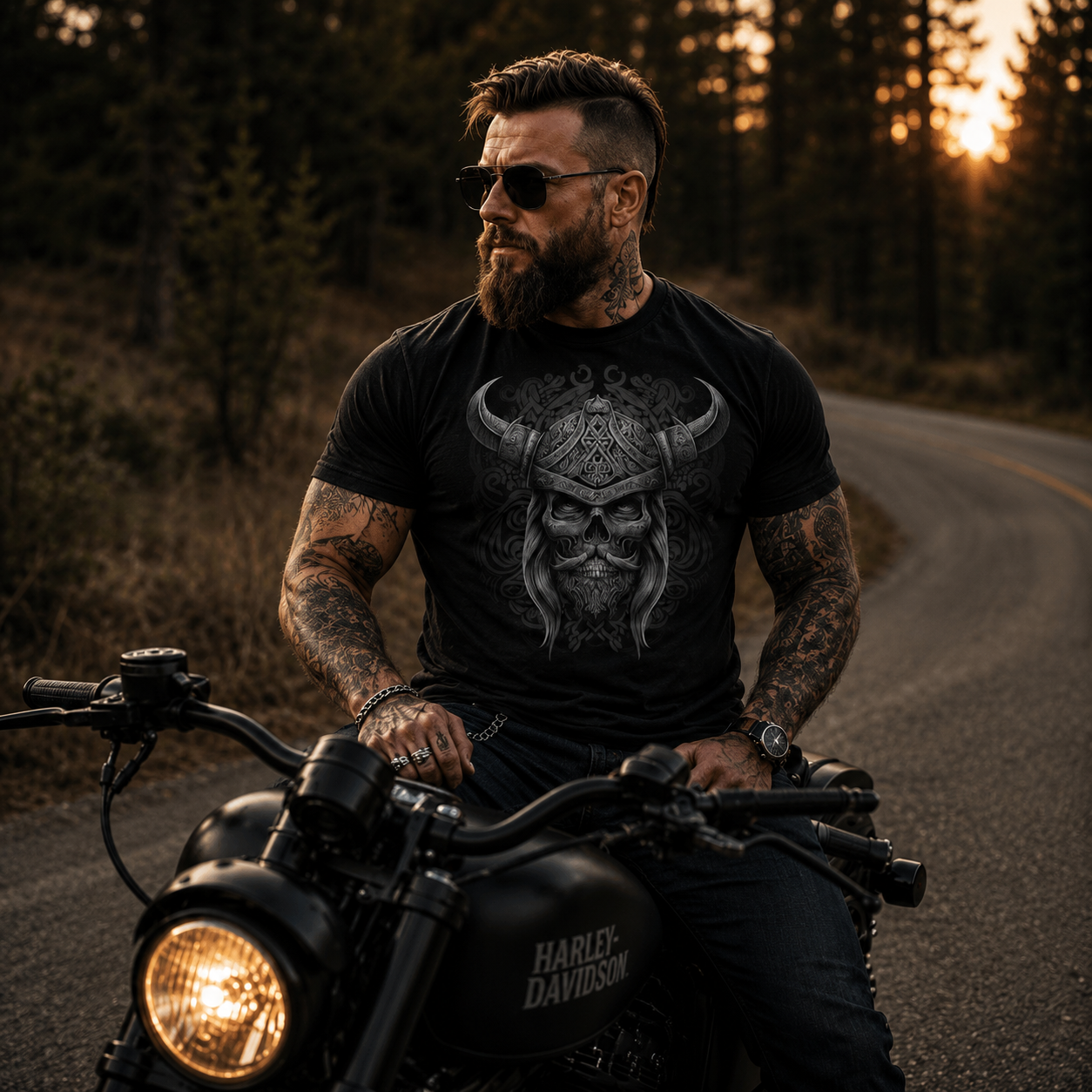 Viking skull T-shirt, bearded Viking skull shirt, horned helmet skull tee, Norse warrior skull T-shirt, ornate Viking helmet shirt, Nordic warrior graphic tee, Viking beard T-shirt, medieval Norseman shirt, Scandinavian skull clothing, Norse mythology T-shirt, Viking metal shirt, pagan Viking clothing, detailed skull graphic tee, Nordic battle shirt, gothic Viking T-shirt, alternative Norse fashion, Viking lover gift, Norse mythology gift, metalhead Viking shirt, heavyweight cotton T-shirt, garment-dyed uni