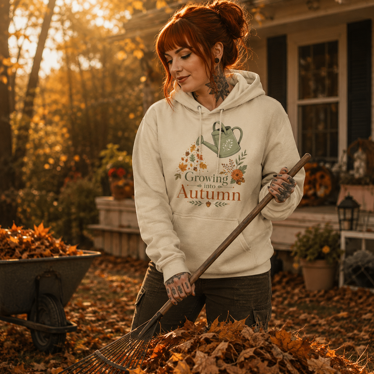growing into autumn hoodie, autumn gardening hoodie, fall garden sweatshirt, cozy gardener hoodie, botanical autumn pullover, watering can graphic hoodie, fall leaves sweatshirt, cottagecore autumn clothing, garden lover hoodie, cozy seasonal hoodie, nature lover sweatshirt, autumn garden outfit, warm fall fashion, botanical graphic pullover, alternative cozy style, women’s autumn hoodie, unisex fall sweatshirt, gardener gift for women, harvest season hoodie, cozy outdoor autumn outfit
