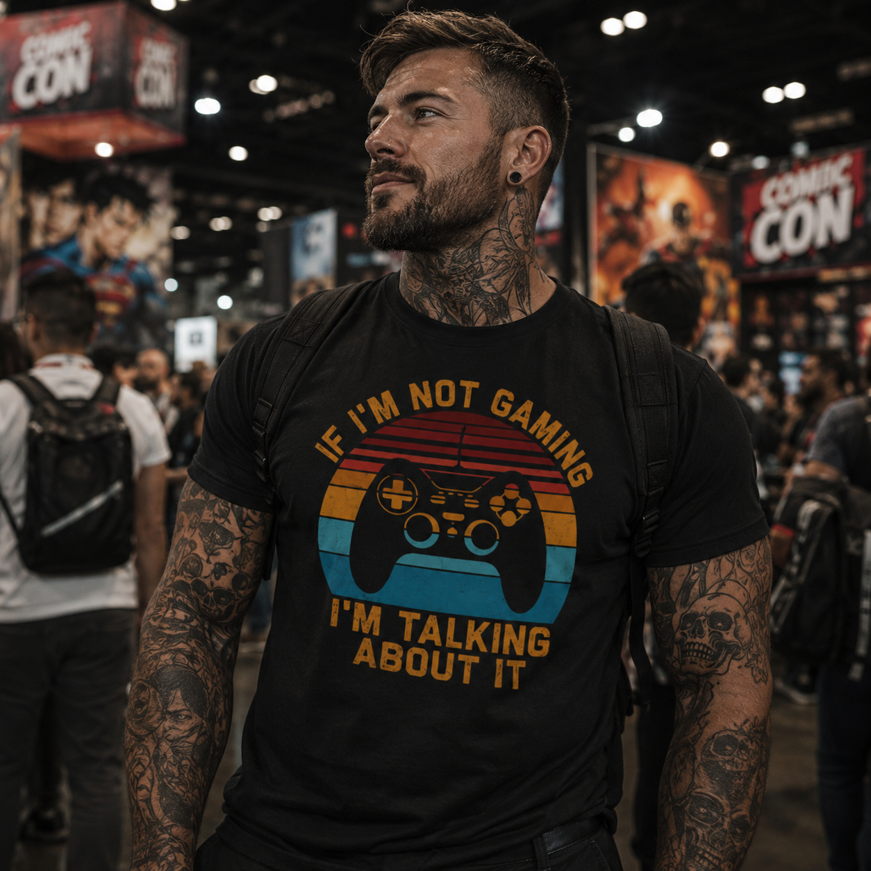 if I’m not gaming shirt, gamer graphic t-shirt, retro gaming shirt, gaming quote tee, video game controller shirt, gamer gift for men, comic con outfit, nerdy rock style shirt, alternative gamer fashion, muscular gamer shirt, vintage gaming graphic tee, gaming convention shirt, geek culture apparel, console gamer t-shirt, funny gaming slogan shirt, gamer boyfriend gift, retro controller tee, black gamer shirt, gaming lifestyle clothing, Merloan gamer shirt