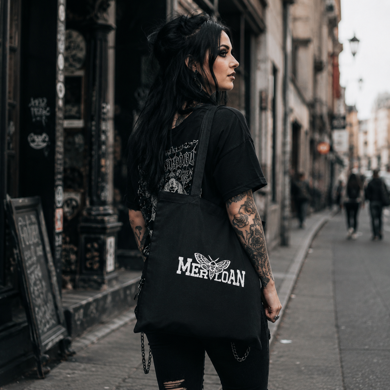 Basic Merloan cotton tote bag, colored cotton tote bag, black cotton tote bag, burgundy tote bag, navy cotton tote bag, lightweight shopping bag, reusable cotton bag, everyday tote bag, book carrying bag, grocery shopping tote, 10 litre tote bag, minimalist logo tote, casual streetwear bag, unisex cotton tote, Merloan accessories