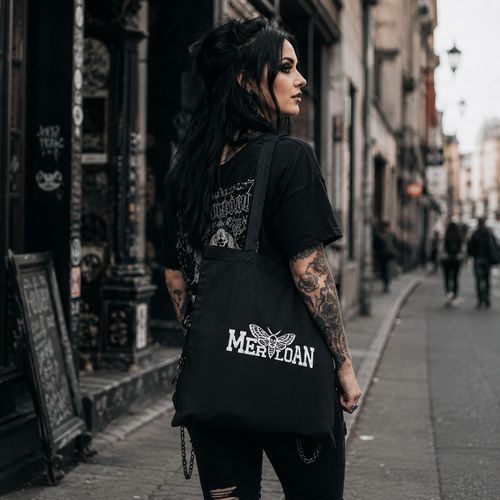 Basic Merloan cotton tote bag, colored cotton tote bag, black cotton tote bag, burgundy tote bag, navy cotton tote bag, lightweight shopping bag, reusable cotton bag, everyday tote bag, book carrying bag, grocery shopping tote, 10 litre tote bag, minimalist logo tote, casual streetwear bag, unisex cotton tote, Merloan accessories