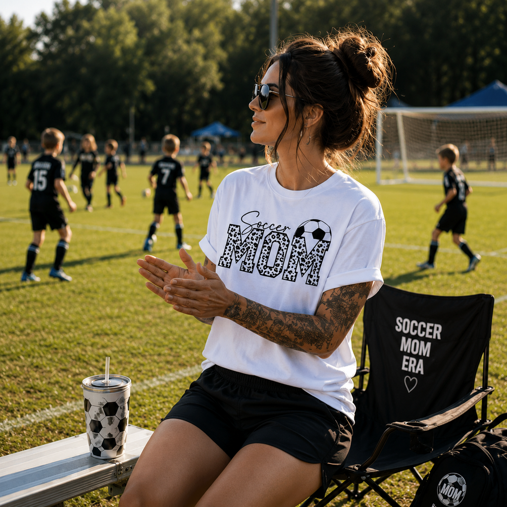 soccer mom shirt, football mom t-shirt, soccer mommy shirt, football mama shirt, match day mom shirt, sideline mom t-shirt, soccer parent shirt, football supporter tee, sports mom graphic tee, soccer fan mom shirt, proud soccer mom tee, kids football mom gift, heavyweight cotton mom shirt, garment-dyed t-shirt, relaxed fit sports mom tee