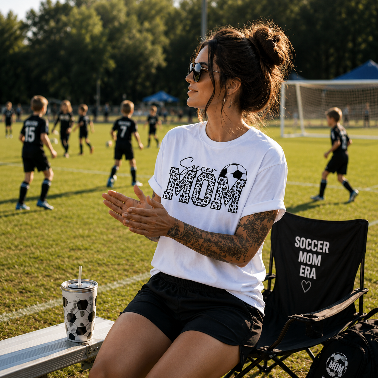 soccer mom shirt, football mom t-shirt, soccer mommy shirt, football mama shirt, match day mom shirt, sideline mom t-shirt, soccer parent shirt, football supporter tee, sports mom graphic tee, soccer fan mom shirt, proud soccer mom tee, kids football mom gift, heavyweight cotton mom shirt, garment-dyed t-shirt, relaxed fit sports mom tee