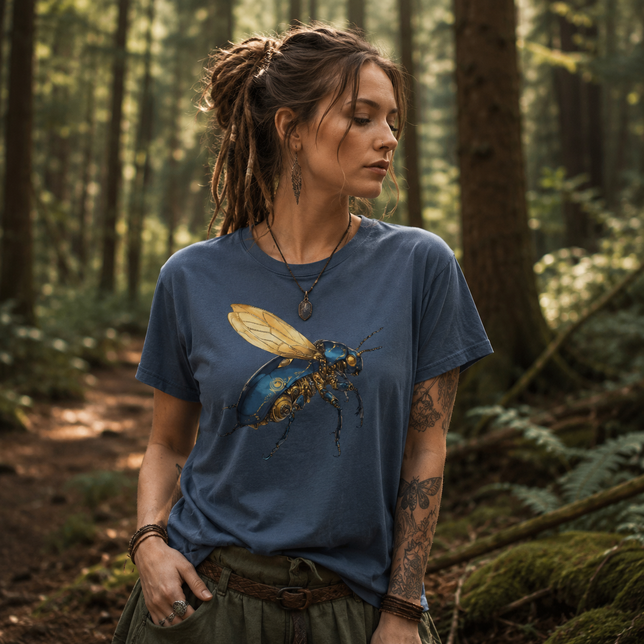 steampunk insect t-shirt, mechanical beetle shirt, robotic bug tee, cyber insect t-shirt, blue beetle graphic shirt, mechanical insect artwork, steampunk beetle design, futuristic insect tee, clockwork bug shirt, brass insect t-shirt, blue and gold graphic tee, entomology shirt, insect lover t-shirt, nature inspired clothing, eco style t-shirt, alternative women’s shirt, alternative men’s t-shirt, unisex graphic tee, blue graphic t-shirt, front print shirt, detailed insect artwork, industrial fantasy clothi