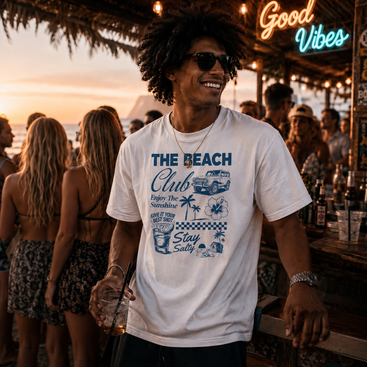the beach club shirt, beach club t-shirt, stay salty shirt, enjoy the sunshine tee, sunshine beach shirt, summer graphic tee, beach day t-shirt, coastal style shirt, ocean lover tee, vacation t-shirt, sunny vibes shirt, salty beach tee, heavyweight cotton t-shirt, garment-dyed tee, relaxed fit summer shirt