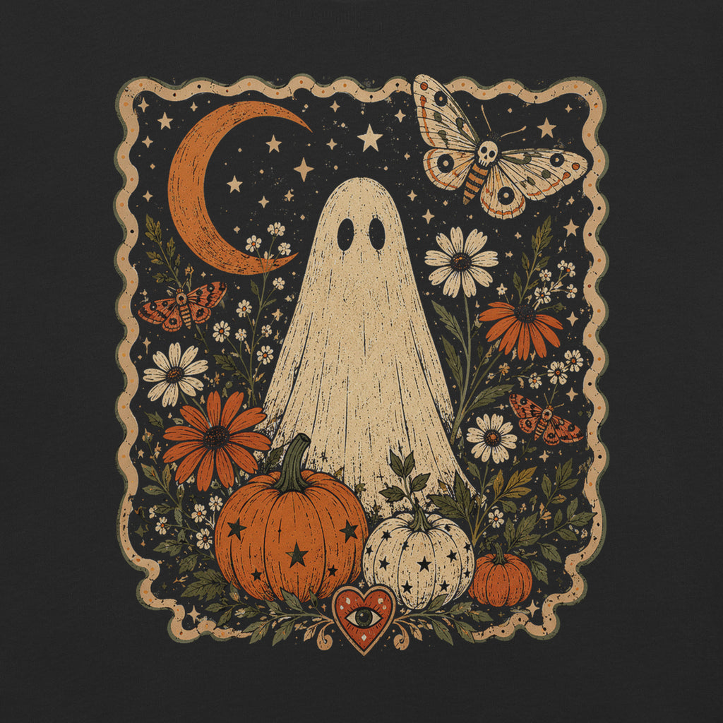halloween ghost pumpkin shirt, ghost pumpkin t-shirt, spooky cute tee, Halloween t-shirt, pumpkin ghost shirt, cozy fall shirt, autumn Halloween tee, spooky season shirt, cute ghost graphic tee, pumpkin season t-shirt, trick or treat shirt, seasonal graphic tee, heavyweight cotton t-shirt, garment-dyed tee, relaxed fit Halloween shirt