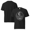moon water lily shirt, moon water lily t-shirt, mystical flower tee, witchy botanical shirt, magic moon t-shirt, water lily graphic tee, mystic nature shirt, witchcore t-shirt, floral moon design, pagan inspired shirt, natural sparkles tee, botanical witch shirt, heavyweight cotton t-shirt, garment-dyed tee, relaxed fit mystical shirt