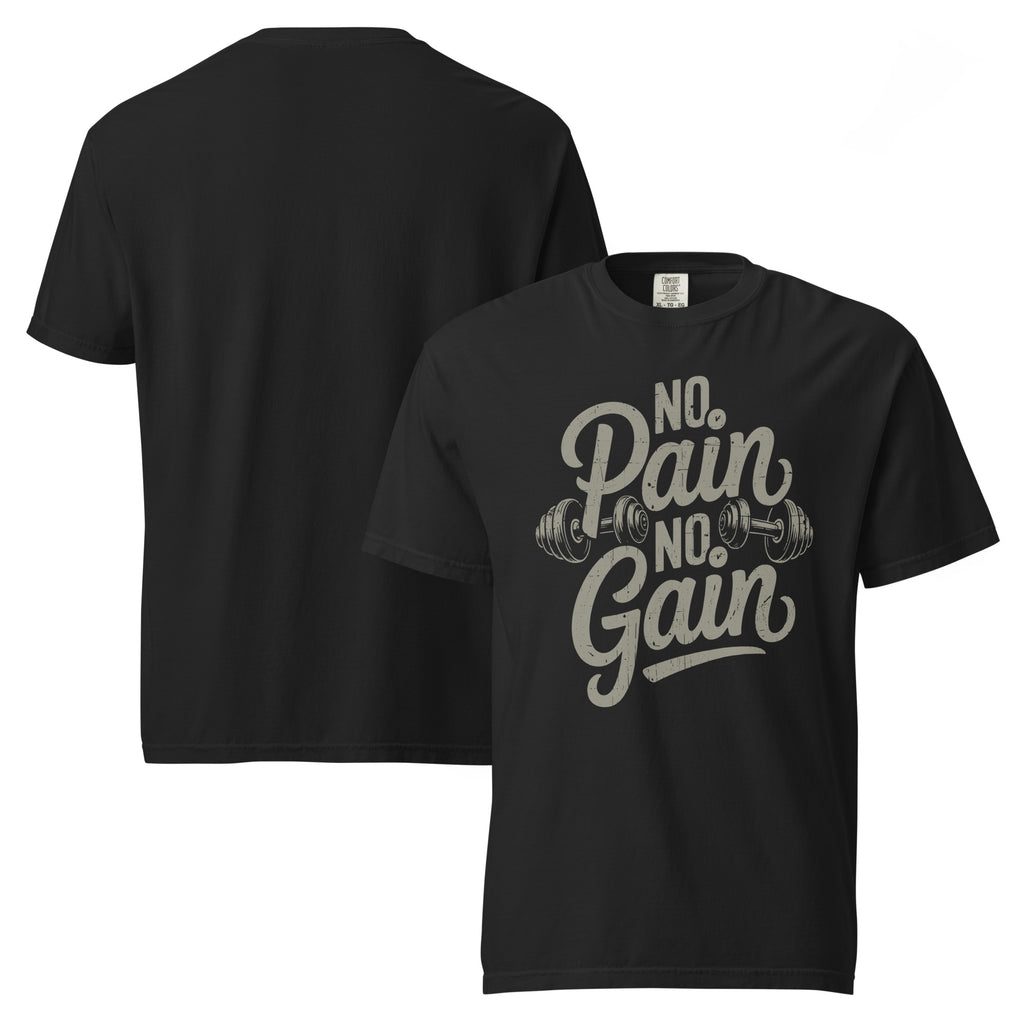 no pain no gain shirt, gym motivation t-shirt, workout graphic tee, bodybuilding shirt, weightlifting t-shirt, fitness motivation apparel, muscle training shirt, gym lover gift, strength training tee, dumbbell graphic shirt, men’s workout shirt, hardcore gym clothing, alternative fitness fashion, rock style gym shirt, powerlifting tee, bodybuilding gift for men, training motivation shirt, black gym t-shirt, vintage fitness graphic tee, Merloan gym shirt