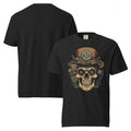 steampunk skull t-shirt, mechanical skull shirt, clockwork skull graphic tee, top hat skull t-shirt, vintage gear skull design, industrial gothic shirt, alternative men’s fashion, steampunk bar outfit, gothic pub style, copper gear t-shirt, Victorian machinery shirt, dark fantasy graphic tee, black skull t-shirt men, steampunk gentleman shirt, retro industrial clothing, mechanical top hat design, gear and cog shirt, alternative bar outfit, gothic streetwear men, unique skull graphic shirt, steampunk fashion
