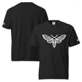skull moth T-shirt, death moth shirt, death’s-head moth T-shirt, gothic moth graphic tee, white skull moth design, moth wings T-shirt, skull insect shirt, gothic insect T-shirt, occult moth clothing, witchy moth shirt, dark nature T-shirt, alternative graphic tee, black gothic T-shirt, Merloan T-shirt, Merloan sleeve logo shirt, moth lover gift, skull lover shirt, dark aesthetic clothing, gothic alternative fashion, rock style T-shirt, metalhead graphic tee, heavyweight unisex T-shirt, ring-spun cotton tee,