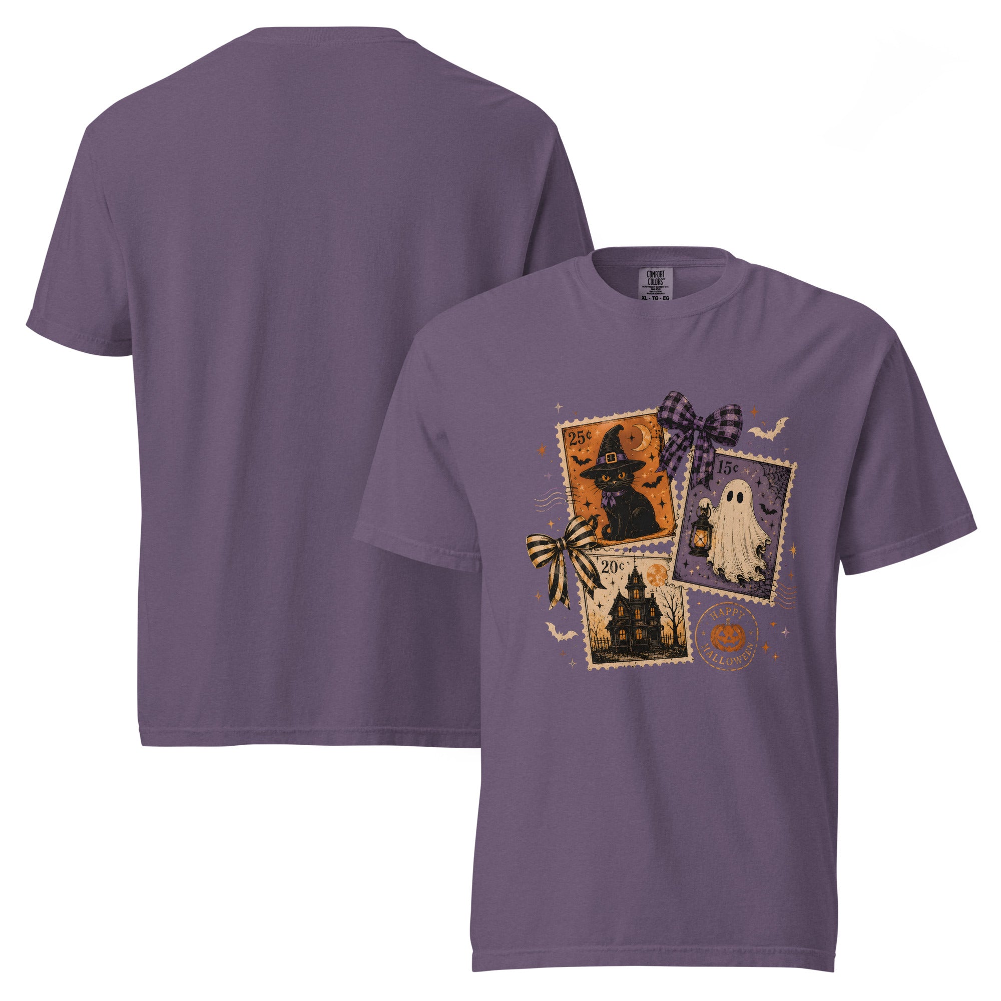 halloween cat ghost shirt, cat ghost t-shirt, spooky cute tee, Halloween cat shirt, ghost cat graphic tee, cute Halloween t-shirt, fall graphic shirt, cozy spooky shirt, witchy cat tee, autumn Halloween shirt, black cat ghost shirt, seasonal spooky tee, heavyweight cotton t-shirt, garment-dyed tee, relaxed fit Halloween shirt