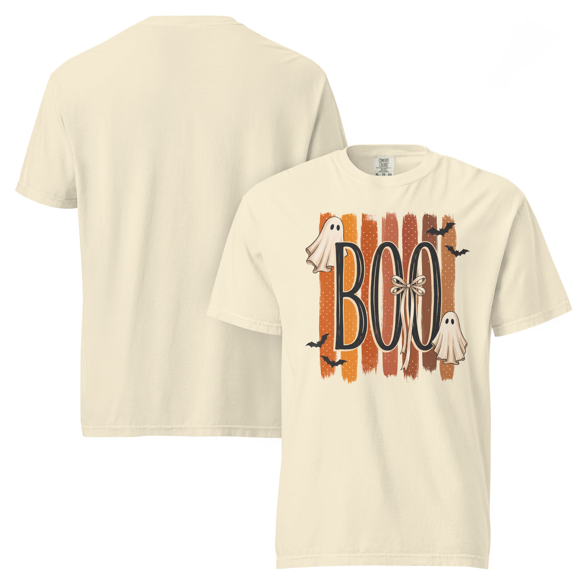 boo ghost shirt, ghost t-shirt, spooky cute tee, Halloween ghost shirt, cute Halloween t-shirt, fall ghost tee, autumn spooky shirt, cozy Halloween shirt, seasonal graphic tee, ghost lover shirt, trick or treat t-shirt, cottagecore Halloween tee, heavyweight cotton t-shirt, garment-dyed tee, relaxed fit ghost shirt