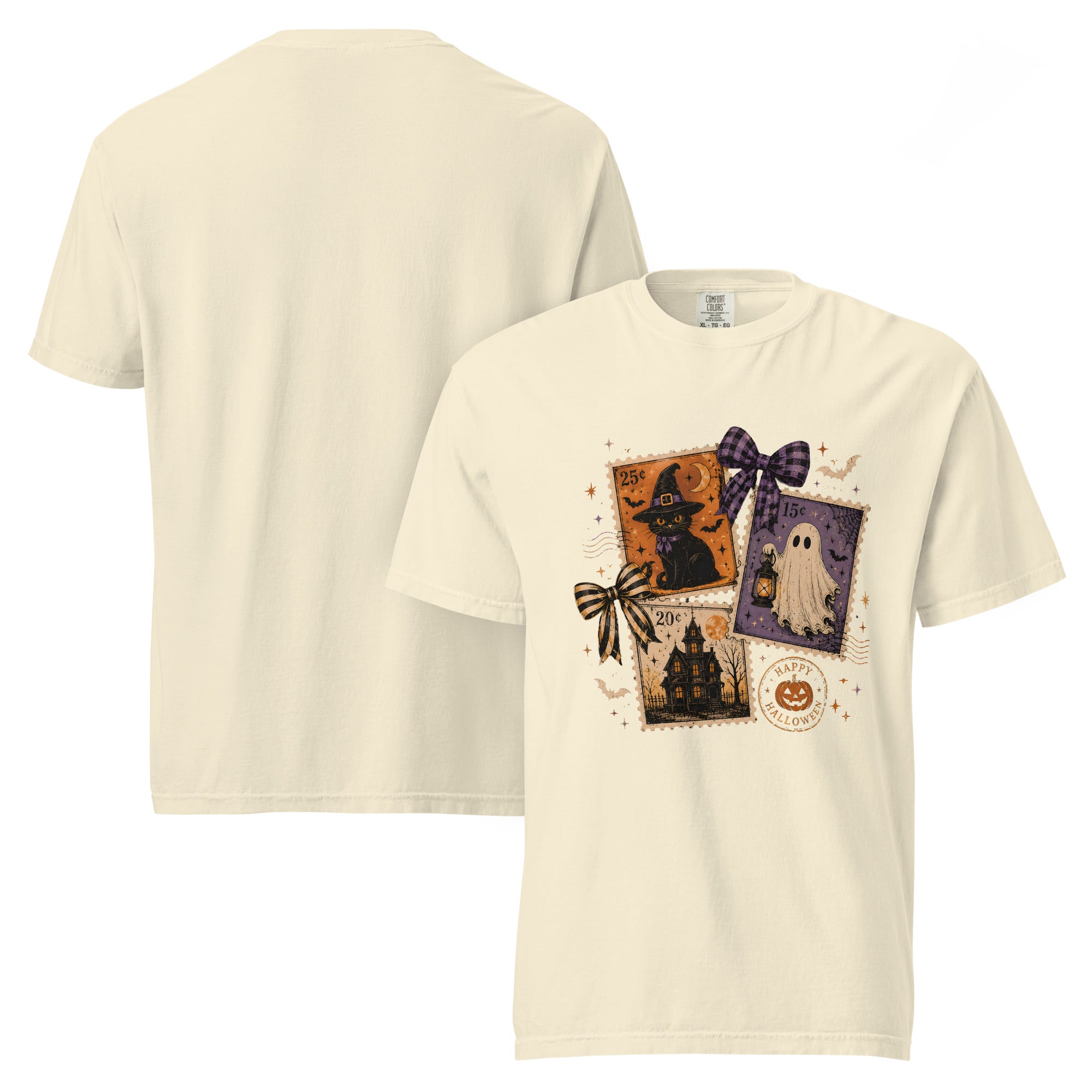 halloween cat ghost shirt, cat ghost t-shirt, spooky cute tee, Halloween cat shirt, ghost cat graphic tee, cute Halloween t-shirt, fall graphic shirt, cozy spooky shirt, witchy cat tee, autumn Halloween shirt, black cat ghost shirt, seasonal spooky tee, heavyweight cotton t-shirt, garment-dyed tee, relaxed fit Halloween shirt