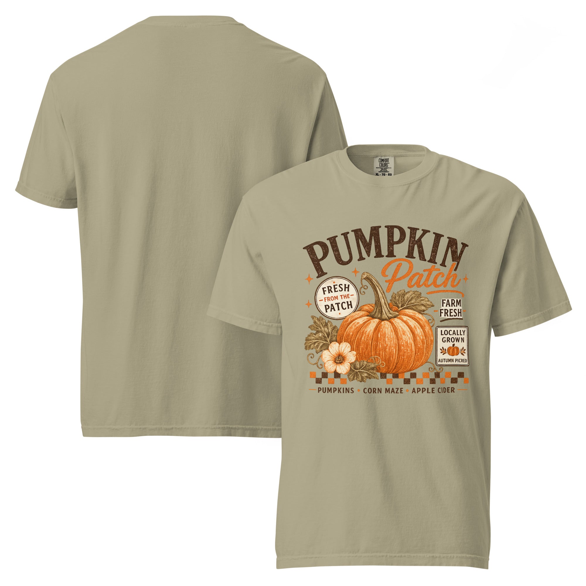 pumpkin patch shirt, autumn pumpkin t-shirt, fall pumpkin tee, pumpkin lover shirt, cozy fall t-shirt, autumn graphic tee, pumpkin season shirt, harvest season tee, fall festival shirt, cottagecore autumn shirt, seasonal graphic tee, Thanksgiving pumpkin shirt, heavyweight cotton t-shirt, garment-dyed tee, relaxed fit autumn shirt