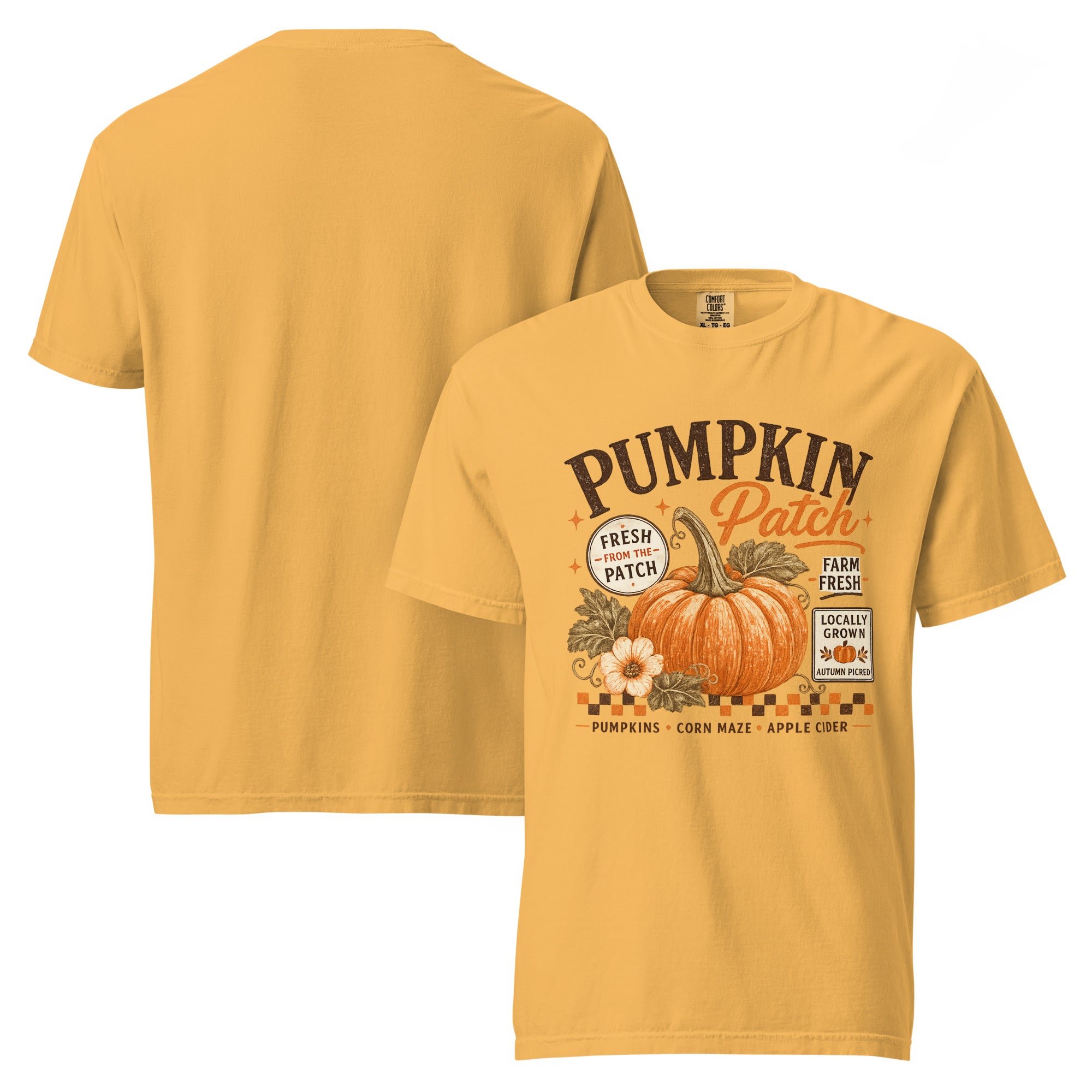 pumpkin patch shirt, autumn pumpkin t-shirt, fall pumpkin tee, pumpkin lover shirt, cozy fall t-shirt, autumn graphic tee, pumpkin season shirt, harvest season tee, fall festival shirt, cottagecore autumn shirt, seasonal graphic tee, Thanksgiving pumpkin shirt, heavyweight cotton t-shirt, garment-dyed tee, relaxed fit autumn shirt