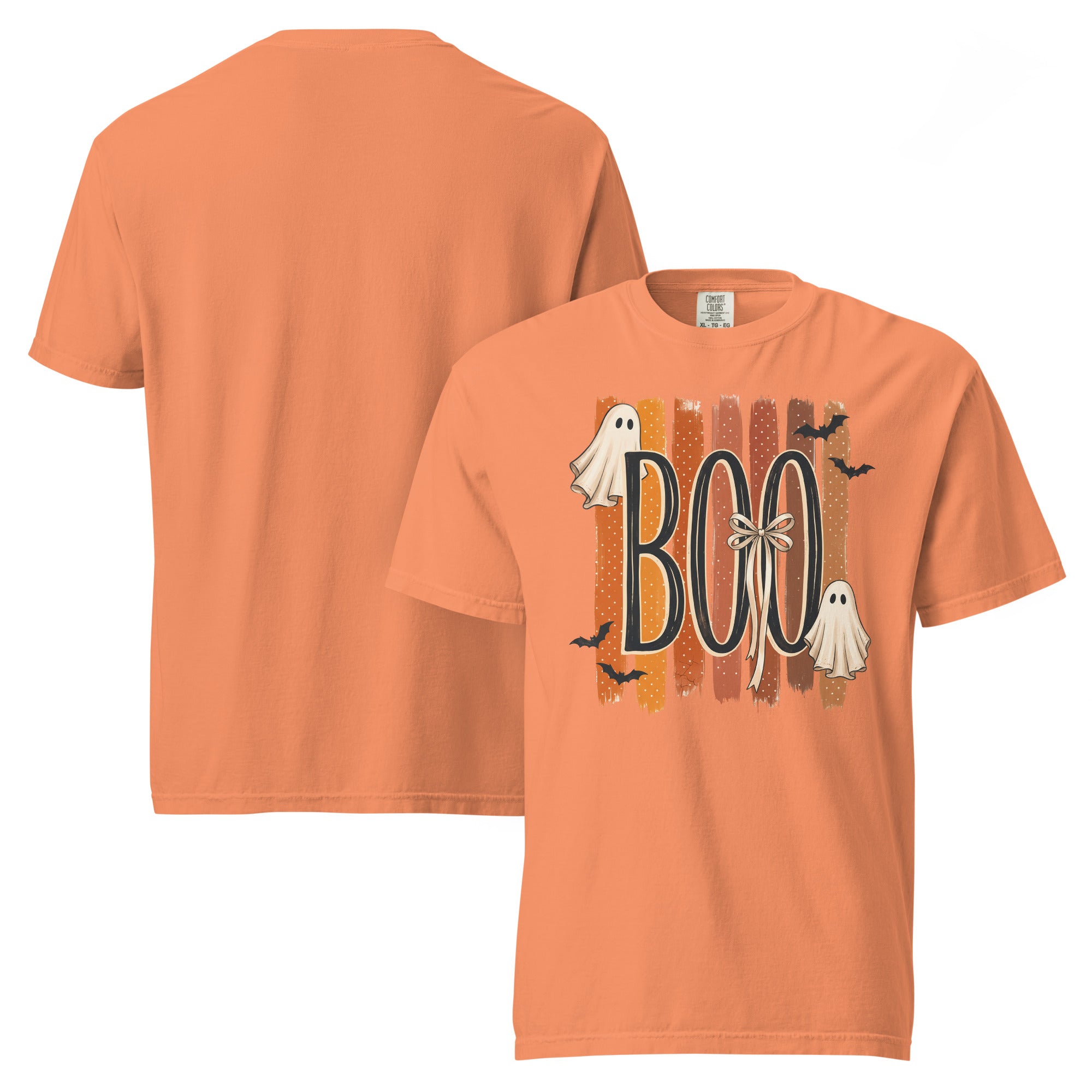 boo ghost shirt, ghost t-shirt, spooky cute tee, Halloween ghost shirt, cute Halloween t-shirt, fall ghost tee, autumn spooky shirt, cozy Halloween shirt, seasonal graphic tee, ghost lover shirt, trick or treat t-shirt, cottagecore Halloween tee, heavyweight cotton t-shirt, garment-dyed tee, relaxed fit ghost shirt