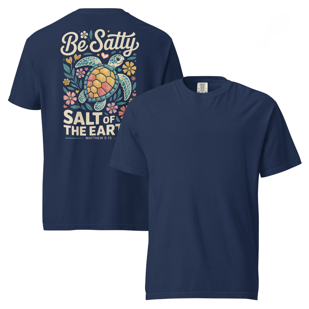 be salty shirt, salt of the earth t-shirt, salty quote tee, beach humor shirt, coastal graphic tee, ocean lover t-shirt, summer statement shirt, salty beach shirt, nautical humor tee, funny quote shirt, relaxed beach style, coastal lifestyle shirt, heavyweight cotton t-shirt, garment-dyed tee, relaxed fit summer shirt