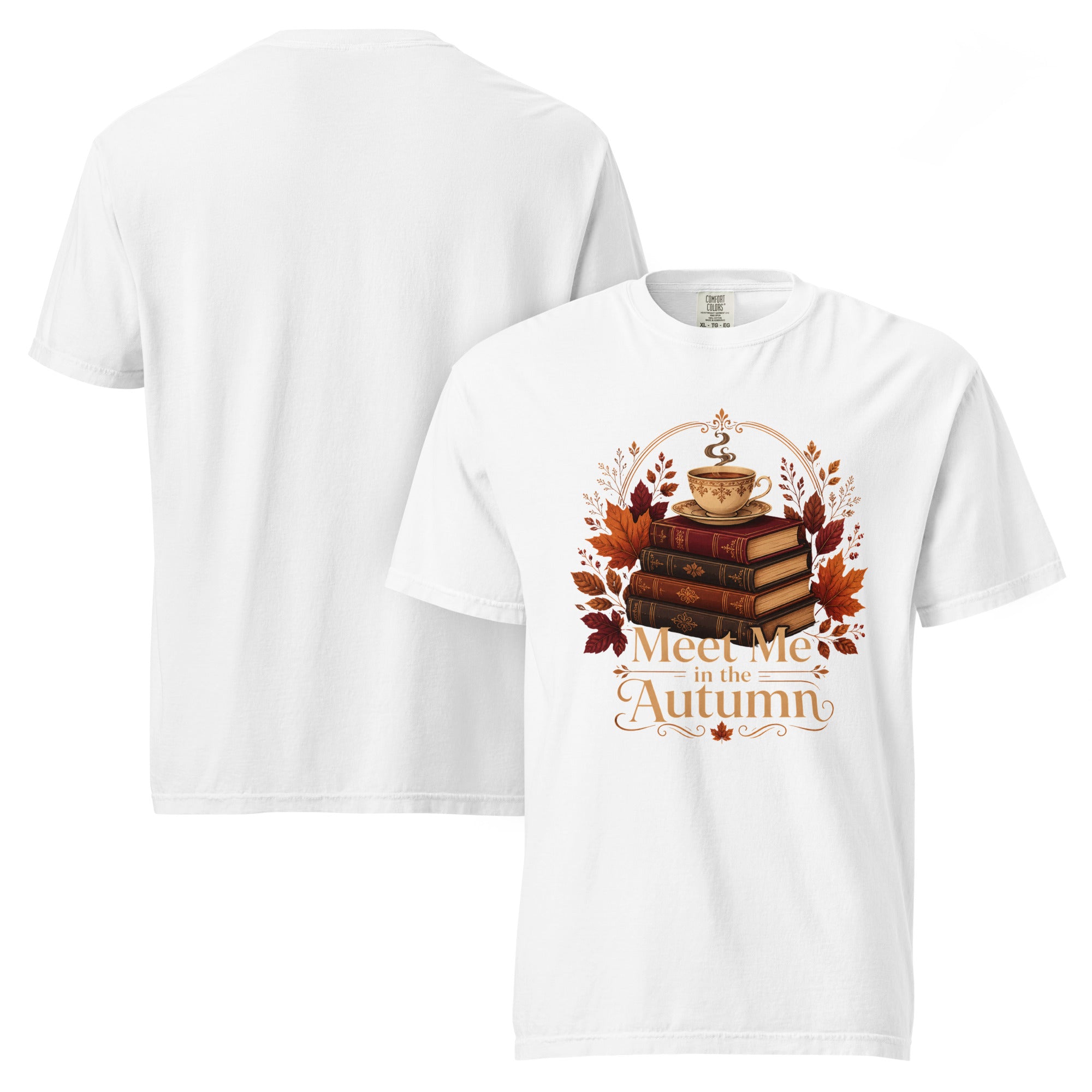 meet me in the autumn shirt, autumn t-shirt, fall graphic tee, cozy fall shirt, pumpkin season tee, autumn vibes shirt, crisp days t-shirt, seasonal graphic tee, fall fashion shirt, cozy autumn outfit, cottagecore autumn shirt, botanical fall tee, heavyweight cotton t-shirt, garment-dyed tee, relaxed fit autumn shirt