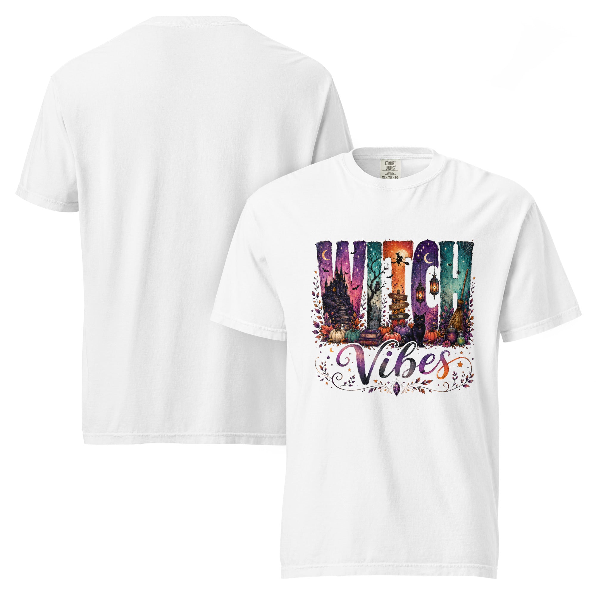 witch vibes shirt, witchy t-shirt, mystical graphic tee, magical everyday shirt, witchcraft t-shirt, pagan inspired tee, occult style shirt, spooky cute t-shirt, witch aesthetic shirt, gothic witch tee, magic lover shirt, alternative witch shirt, heavyweight cotton t-shirt, garment-dyed tee, relaxed fit witch shirt, halloween