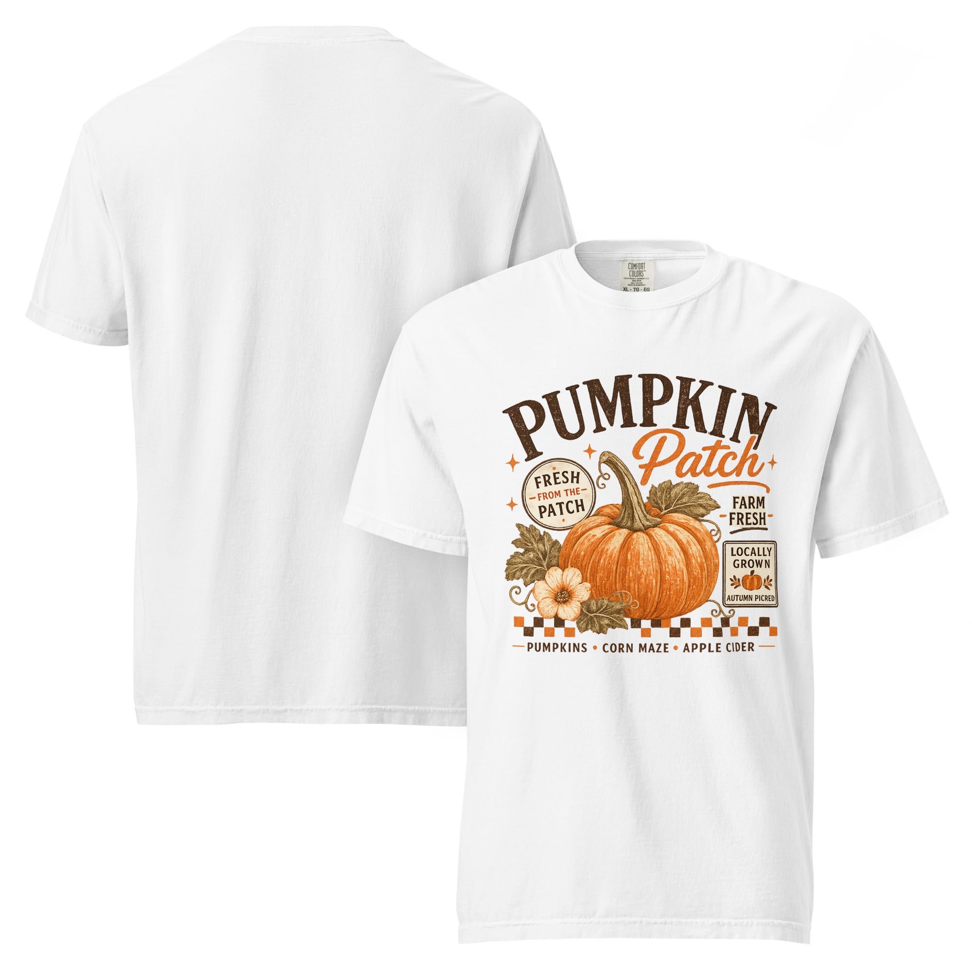pumpkin patch shirt, autumn pumpkin t-shirt, fall pumpkin tee, pumpkin lover shirt, cozy fall t-shirt, autumn graphic tee, pumpkin season shirt, harvest season tee, fall festival shirt, cottagecore autumn shirt, seasonal graphic tee, Thanksgiving pumpkin shirt, heavyweight cotton t-shirt, garment-dyed tee, relaxed fit autumn shirt