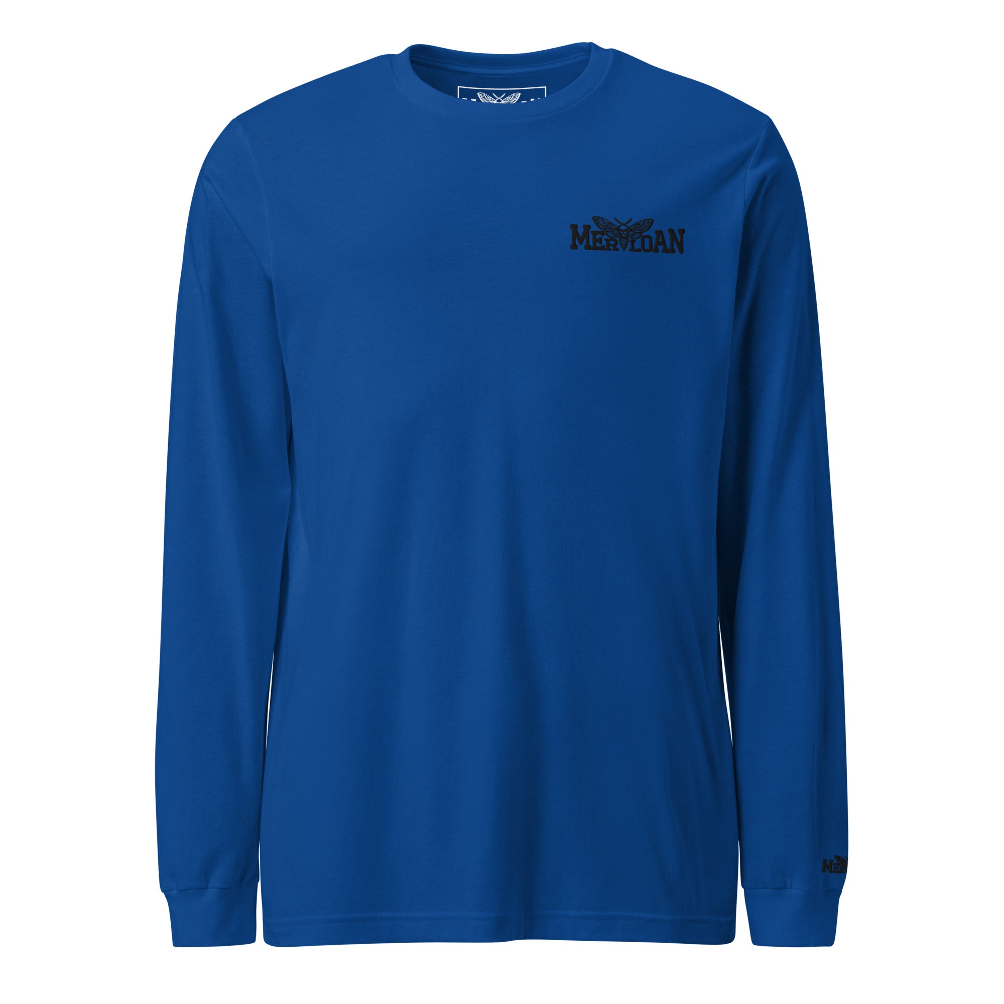 Basic Merloan long sleeve tee, unisex long sleeve shirt, cotton long sleeve t-shirt, black long sleeve tee, Merloan logo shirt, regular fit long sleeve, crew neck long sleeve shirt, soft combed cotton tee, ring spun cotton shirt, ribbed cuff long sleeve, everyday basic shirt, minimalist long sleeve tee, casual unisex clothing, alternative streetwear basic, lightweight long sleeve shirt