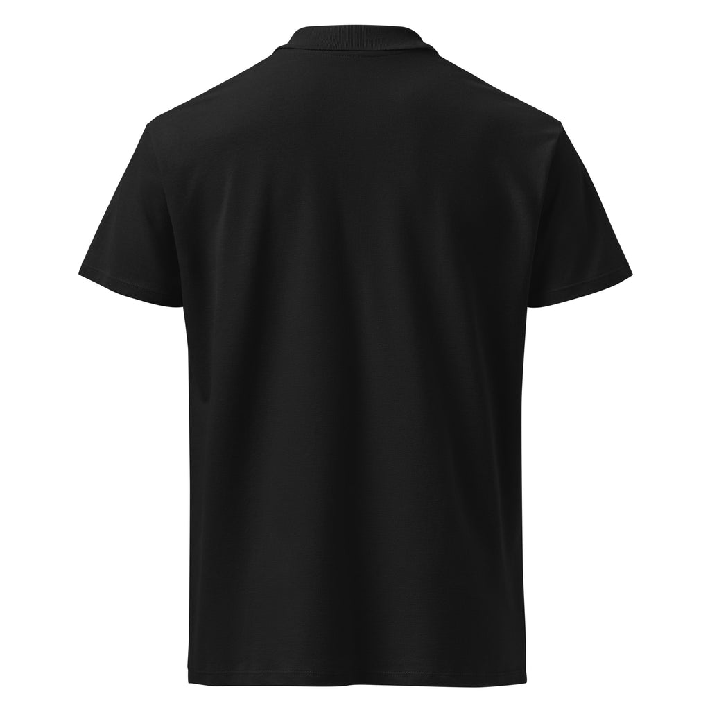 black polo shirt, embroidered logo polo, tonal logo polo shirt, black on black embroidery, Merloan polo shirt, men’s black polo, alternative men’s fashion, rock style polo shirt, premium embroidered polo, subtle chest logo shirt, minimalist black polo, smart casual alternative outfit, gothic polo shirt, rock inspired menswear, black piqué polo, urban alternative clothing, monochrome men’s fashion, casual business polo, alternative business casual, premium black shirt, understated logo polo, dark fashion bas