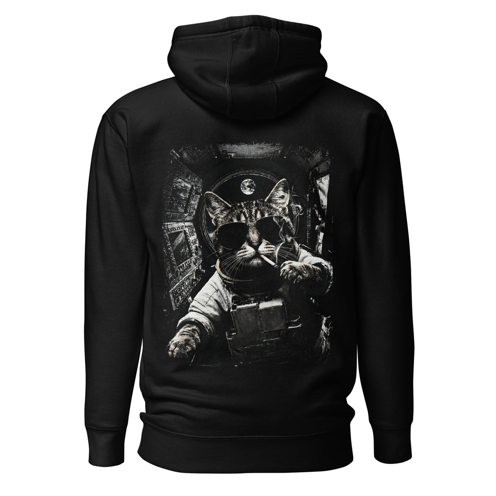 space cat hoodie, astronaut cat hoodie, spaceman cat sweatshirt, cosmic cat hoodie, sci-fi cat hoodie, galaxy cat design, smoking space cat hoodie, funny astronaut hoodie, cat lover hoodie, space lover sweatshirt, nerdy cat hoodie, cosmic streetwear hoodie, pouch pocket hoodie, warm hood sweatshirt, Merloan space hoodie