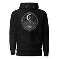 moon water lily hoodie, mystical floral hoodie, witchy hoodie, magical moon hoodie, water lily sweatshirt, botanical gothic hoodie, pagan witch hoodie, moon flower design, mystic nature hoodie, cozy witchcore hoodie, dark botanical clothing, magical floral streetwear, pouch pocket hoodie, classic streetwear hoodie, Merloan witchy hoodie