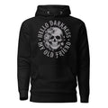 hello darkness hoodie, skull flowers hoodie, floral skull sweatshirt, gothic floral hoodie, dark flower hoodie, skull flower design, alternative hoodie, gothic streetwear hoodie, emo floral hoodie, dark humor hoodie, cozy gothic hoodie, pouch pocket hoodie, classic streetwear hoodie, black skull hoodie, Merloan skull hoodie