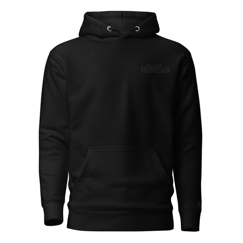 Basic Merloan black hoodie, Merloan unisex hoodie, black streetwear hoodie, cotton face hoodie, classic black pullover hoodie, soft cotton blend hoodie, black pouch pocket hoodie, three panel hood sweatshirt, minimalist logo hoodie, alternative streetwear hoodie, everyday black hoodie, warm unisex sweatshirt, matching drawstring hoodie, casual layering hoodie, Merloan basic clothing
