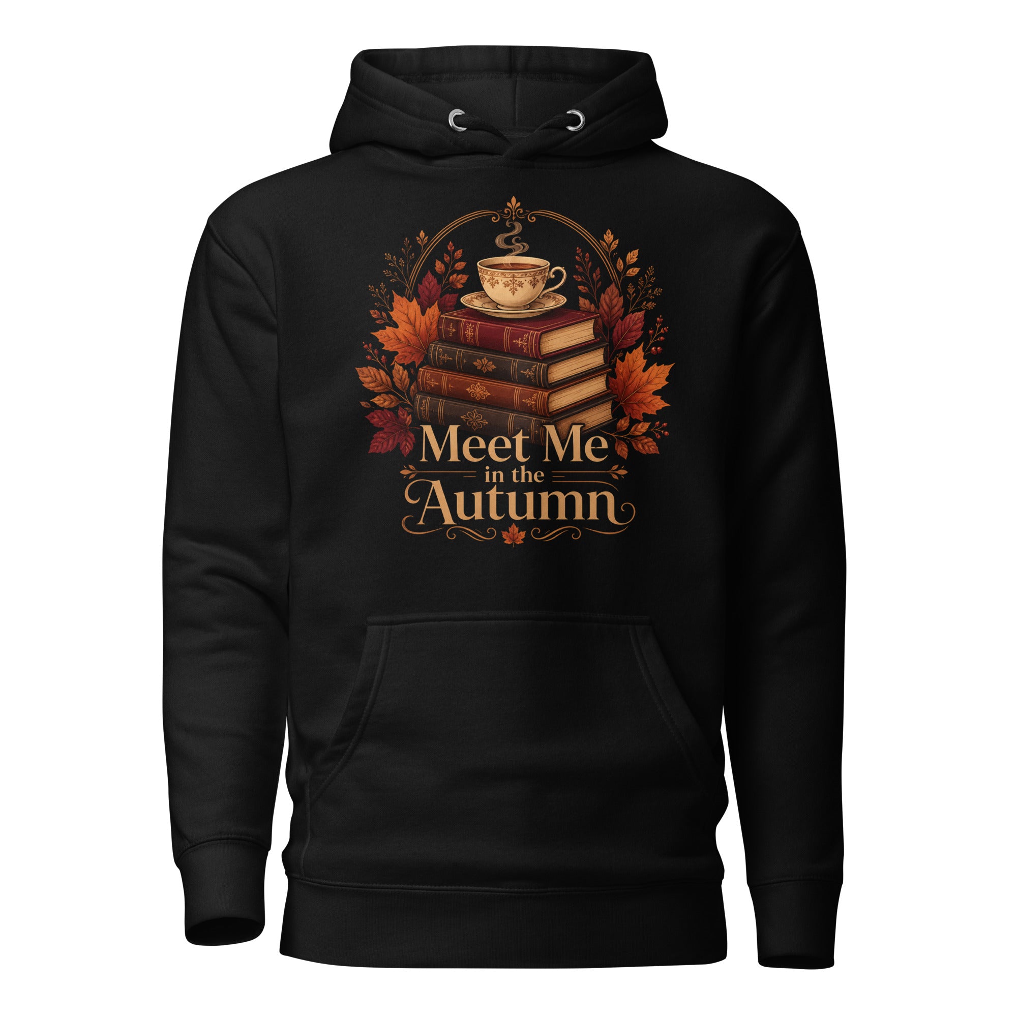 meet me in the autumn hoodie, autumn hoodie, cozy fall hoodie, fall graphic sweatshirt, pumpkin season hoodie, chilly day hoodie, seasonal hoodie, autumn outfit, cozy autumn style, fall fashion hoodie, warm hooded sweatshirt, pouch pocket hoodie, soft cotton face hoodie, Merloan autumn hoodie, relaxed fall hoodie