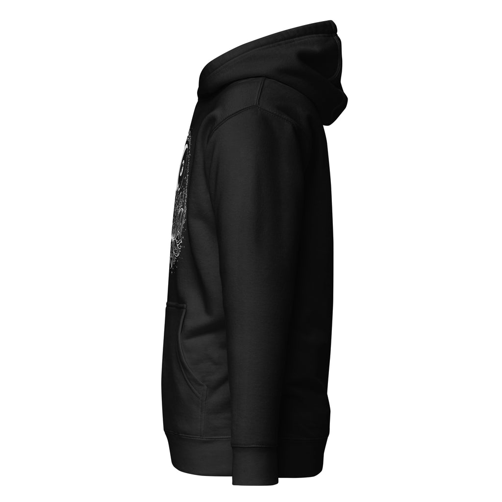moon water lily hoodie, mystical floral hoodie, witchy hoodie, magical moon hoodie, water lily sweatshirt, botanical gothic hoodie, pagan witch hoodie, moon flower design, mystic nature hoodie, cozy witchcore hoodie, dark botanical clothing, magical floral streetwear, pouch pocket hoodie, classic streetwear hoodie, Merloan witchy hoodie