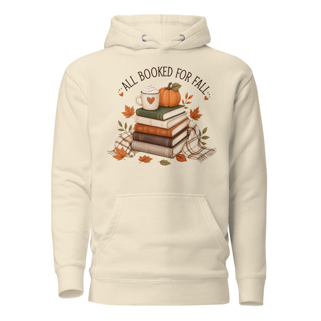 all booked for fall hoodie, autumn book lover hoodie, bookish fall hoodie, cozy reader hoodie, fall reading sweatshirt, autumn bookworm hoodie, book club hoodie, seasonal hoodie, cozy fall outfit, pumpkin season hoodie, reader gift hoodie, fall bookish style, pouch pocket hoodie, soft cotton face hoodie, Merloan autumn hoodie